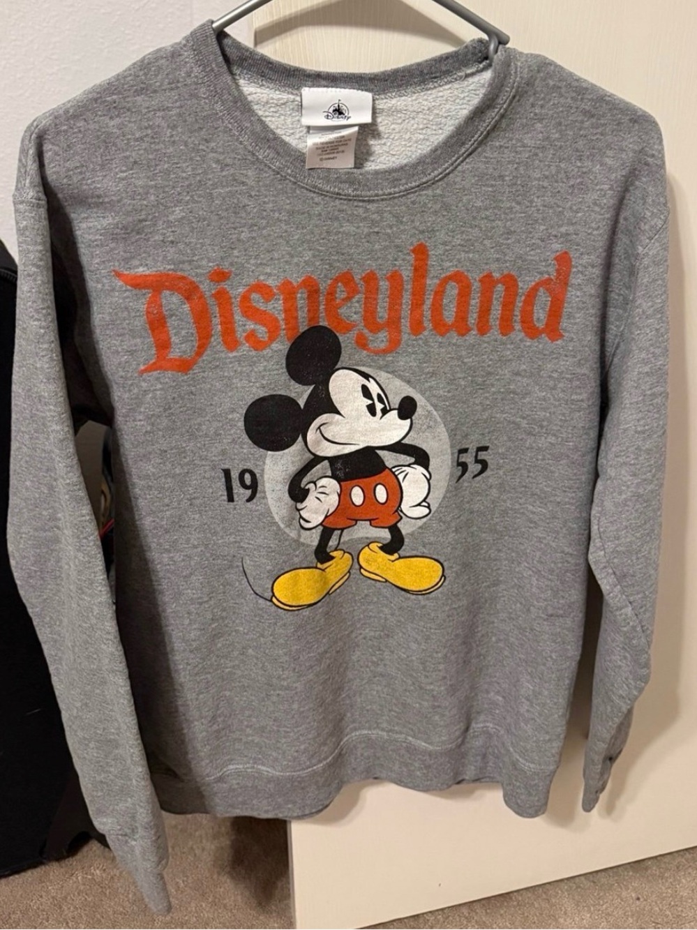 Vintage Style Disneyland Mickey Mouse Gray Crewneck Sweatshirt Unisex Size SM